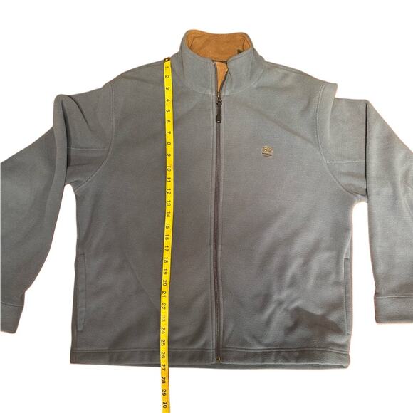 TIMBERLAND Men’s Blue Fleece Zip-Up Jacket with Brown Lining - Picture 10 of 10